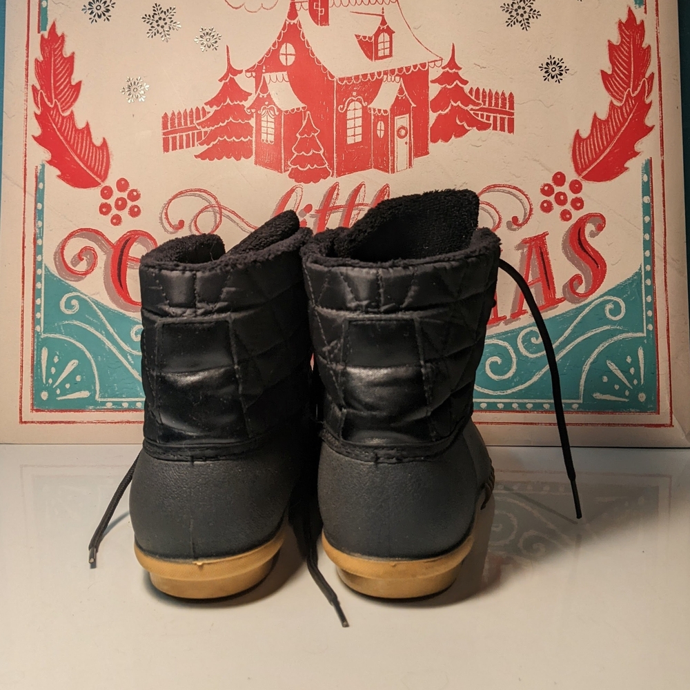 Henry Ferrera Women's Quilted Black Winter Duck Boots Size 9 - Picture 4 of 9